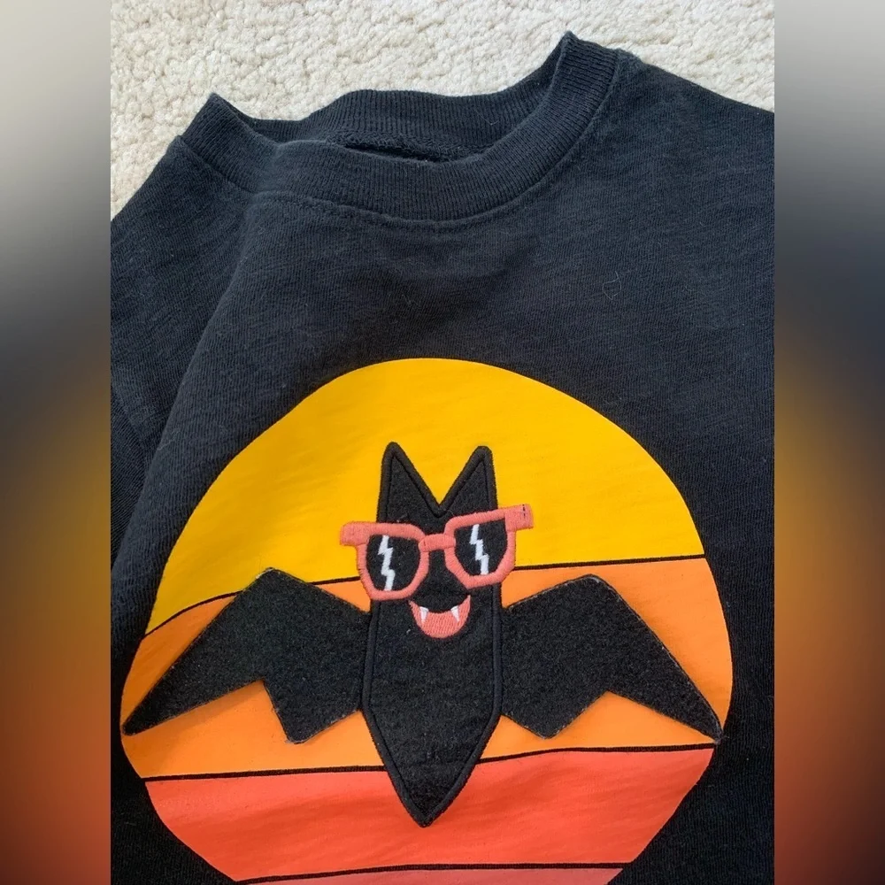 Gap Size 4 Years 3D Felt Halloween Bat Sunset Long Sleeve Shirt